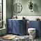 Period Bathroom Co. 900mm LH Offset Vanity Unit with White Marble Basin Top - Cobalt Blue  Profile L