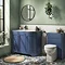 Period Bathroom Co. 900mm LH Offset Vanity Unit with White Marble Basin Top - Cobalt Blue Profile L