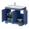 Period Bathroom Co. 900mm LH Offset Vanity Unit with White Marble Basin Top - Cobalt Blue  Feature L