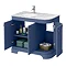 Period Bathroom Co. 900mm LH Offset Vanity Unit with White Marble Basin Top - Cobalt Blue Feature L