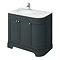 Period Bathroom Co. 900mm LH Offset Vanity Unit with White Marble Basin Top - Dark Grey Large Image
