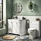 Period Bathroom Co. 900mm LH Offset Vanity Unit with White Marble Basin Top - White  Profile Large I