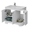 Period Bathroom Co. 900mm LH Offset Vanity Unit with White Marble Basin Top - White  Feature Large I