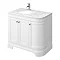 Period Bathroom Co. 900mm LH Offset Vanity Unit with White Marble Basin Top - White Large Image