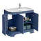 Period Bathroom Co. 900mm RH Offset Vanity Unit with White Marble Basin Top - Cobalt Blue  Feature L