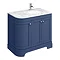 Period Bathroom Co. 900mm RH Offset Vanity Unit with White Marble Basin Top - Cobalt Blue Large Imag