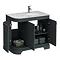 Period Bathroom Co. 900mm RH Offset Vanity Unit with White Marble Basin Top - Dark Grey Feature Lar