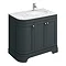 Period Bathroom Co. 900mm RH Offset Vanity Unit with White Marble Basin Top - Dark Grey Large Image