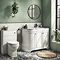 Period Bathroom Co. 900mm RH Offset Vanity Unit with White Marble Basin Top - White  Profile Large I