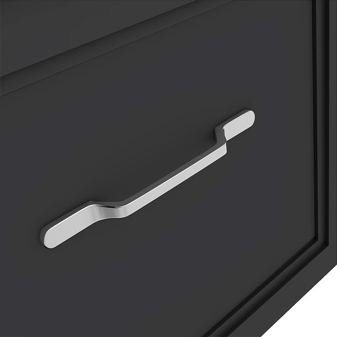 Period Bathroom Co. Wall Hung Vanity - Matt Black - 800mm 1 Drawer with Chrome Handle  Feature Large