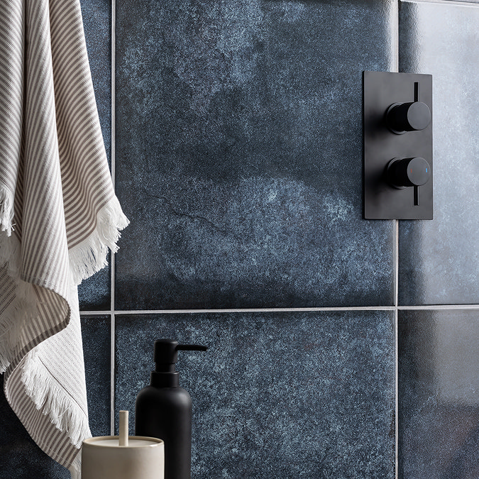 Perth Gloss Blue Zellige Effect Wall & Floor Tiles 450 x 450mm