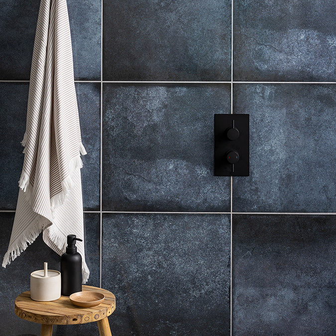 Perth Gloss Blue Zellige Effect Wall & Floor Tiles 450 x 450mm