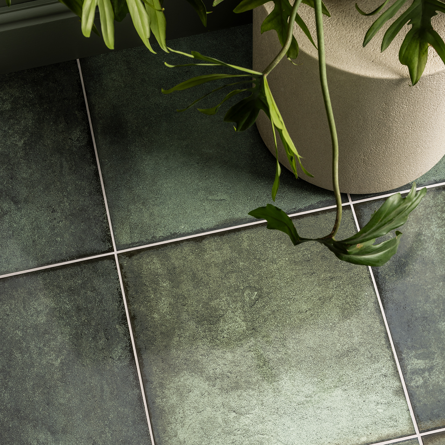 Perth Gloss Green Zellige Effect Wall & Floor Tiles 450 x 450mm