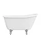 Petite 1350 x 700mm Slipper Roll Top Cast Iron Bath 0TH with Chrome Feet  Standard Large Image