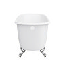 Petite 1350 x 700mm Slipper Roll Top Cast Iron Bath 0TH with Chrome Feet  additional Large Image