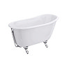 Petite 1350 x 700mm Slipper Roll Top Cast Iron Bath 0TH with Chrome Feet  Feature Large Image