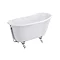 Petite 1350 x 700mm Slipper Roll Top Cast Iron Bath 0TH with Chrome Feet  Feature Large Image