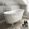 Petite 1350 x 700mm Slipper Roll Top Cast Iron Bath 0TH with Chrome Feet Large Image