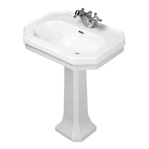 Phoenix - Buckingham 700mm 1TH Basin with Pedestal Large Image