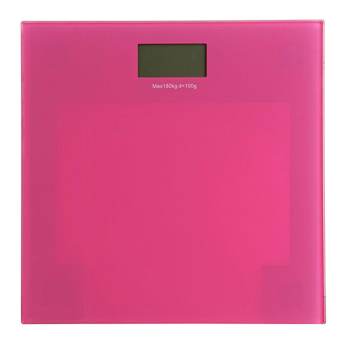 Pink Tempered Glass Bathroom Scale  Profile Large Image