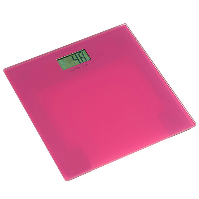 Pink Tempered Glass Bathroom Scale Large Image