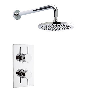 Pioneer - Minimalist Lever Twin Concealed Shower with ABS Trimset & Round Shower Head Profile Large 