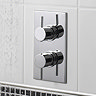 Pioneer - Minimalist Lever Twin Concealed Shower Valve with Chrome Plated ABS Trimset Profile Large 