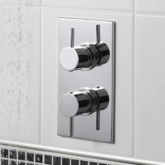 Pioneer Minimalist Lever Twin Concealed Thermostatic Shower with Chrome Plated Brass Trimset Profile