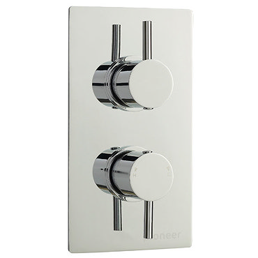 Pioneer Twin Concealed Thermostatic Shower Valve Round Handles - Chrome - PIOV41 Profile Large Image