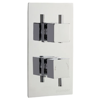 Pioneer Twin Concealed Thermostatic Shower Valve with Rectangular Slide Rail Kit Profile Large Image