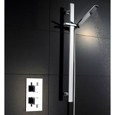 Pioneer Twin Concealed Thermostatic Shower Valve with Rectangular Slide Rail Kit Profile Large Image