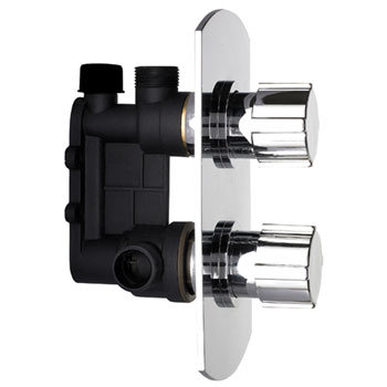 Pioneer Twin Concealed Thermostatic Shower Valve with Round Fixed Head ...