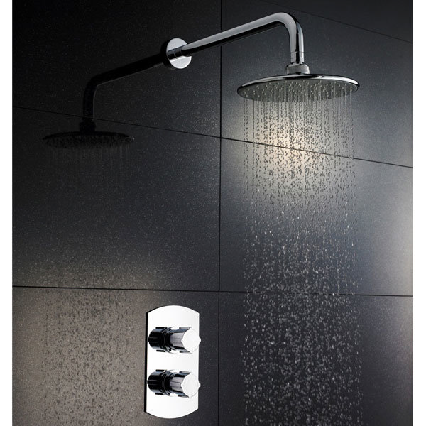 Pioneer Twin Concealed Thermostatic Shower Valve with Round Fixed Head