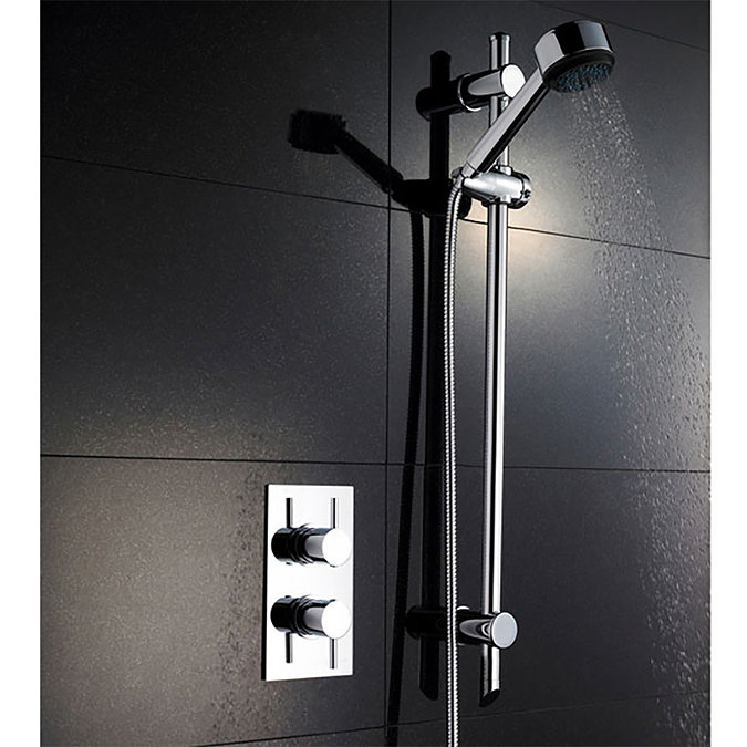 Pioneer Twin Concealed Thermostatic Shower Valve with Slide Rail Kit Large Image
