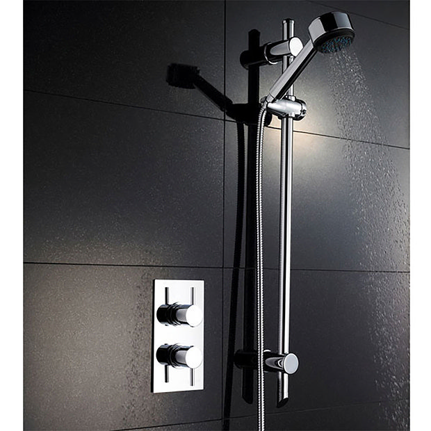 Pioneer Twin Concealed Thermostatic Shower Valve with Slide Rail Kit at