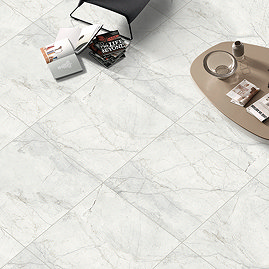 Pisani Light Grey Stone Effect Wall & Floor Tiles - 600 x 600mm