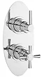 Pixi Concealed Thermostatic Twin Shower Valve with Oval Plate Large Image