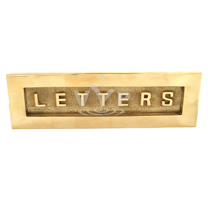 Traditional Polished Brass Embossed Large Letter Plate - L-625 Large Image