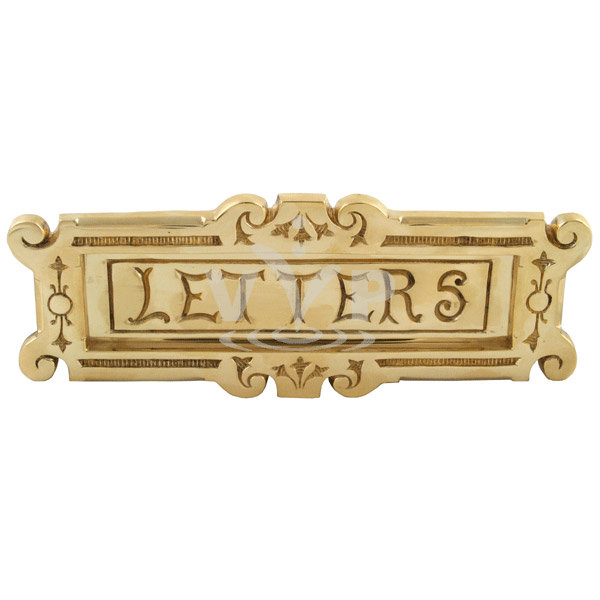 Traditional Polished Brass Embossed Letter Plate - L-648 Large Image