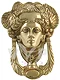 Polished Brass Grecian Goddess Door Knocker - K-038 Large Image