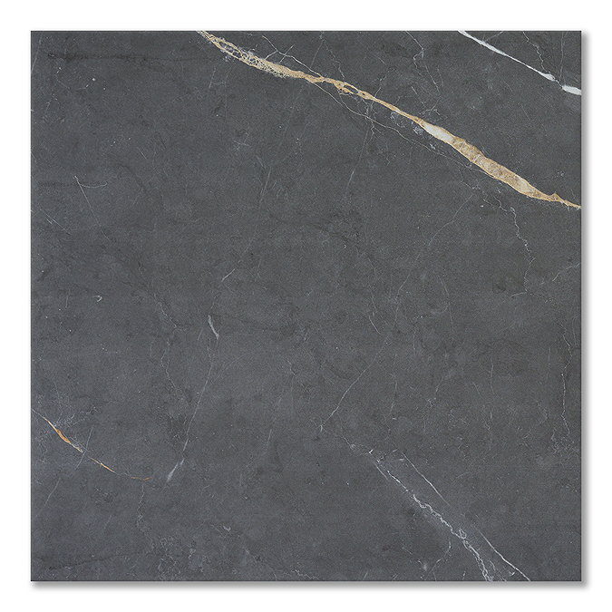 Porte Satin Anthracite Marble Effect Tiles - 600 x 600mm