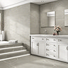 Porte Satin Grey Marble Effect Tiles - 600 x 600mm