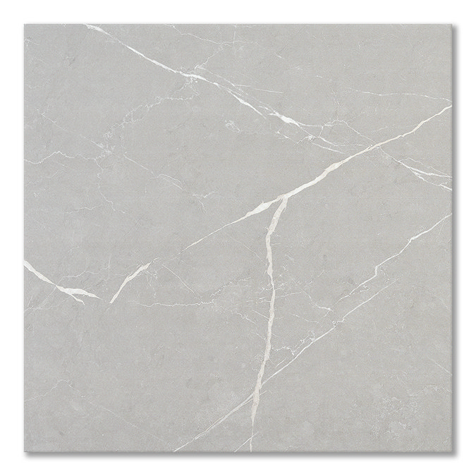 Porte Satin Grey Marble Effect Tiles - 600 x 600mm