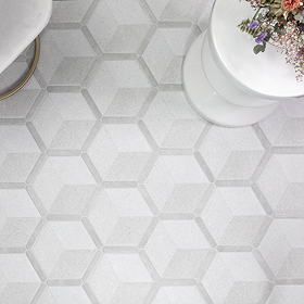 Portera Hexagon Grey Granite Stone Effect Tiles - 220 x 250mm