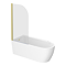 Potenza 1650 x 780 Curved Freestanding Corner Bath with Brushed Brass Screen and Waste