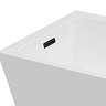 Potenza 1650 x 780 Curved Freestanding Corner Bath with Matt Black Screen and Waste