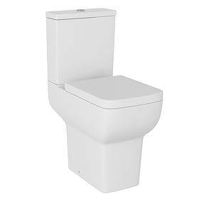Potenza 600mm Comfort Height Short Projection Rimless Close Coupled Toilet – Soft Close Seat, Gloss White