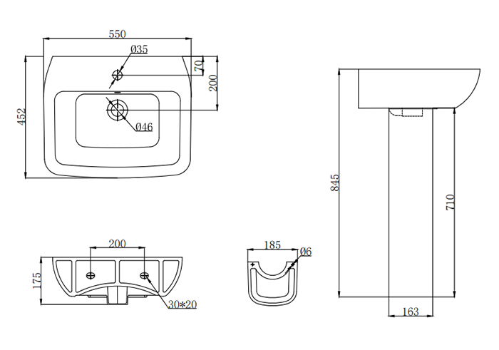 Potenza Back to Wall Modern Bathroom Suite