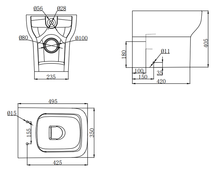 Potenza Back to Wall Modern Bathroom Suite