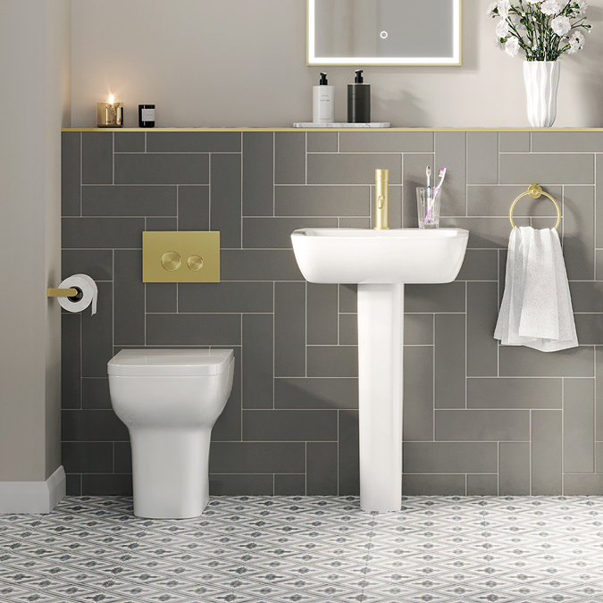 Potenza Comfort Height Back to Wall Rimless Toilet Pan with Soft Close Seat – Gloss White